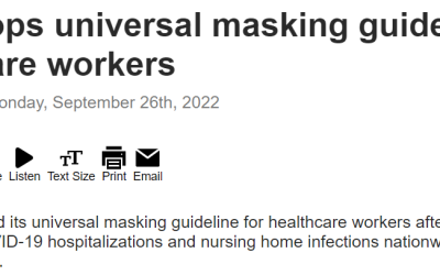 CDC drops universal masking guideline for healthcare workers