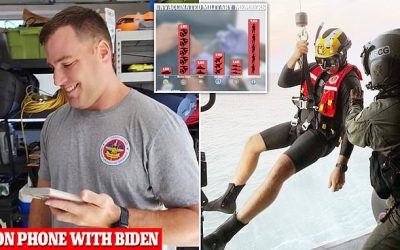 Biden congratulates Coast Guard rescue swimmer on Hurricane Ian heroics- just days before he will FIRE him for being unvaccinated as 20,000 members of military face axe