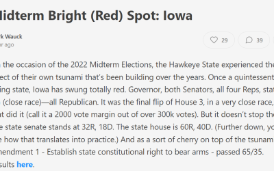 Midterm Bright (Red) Spot: Iowa