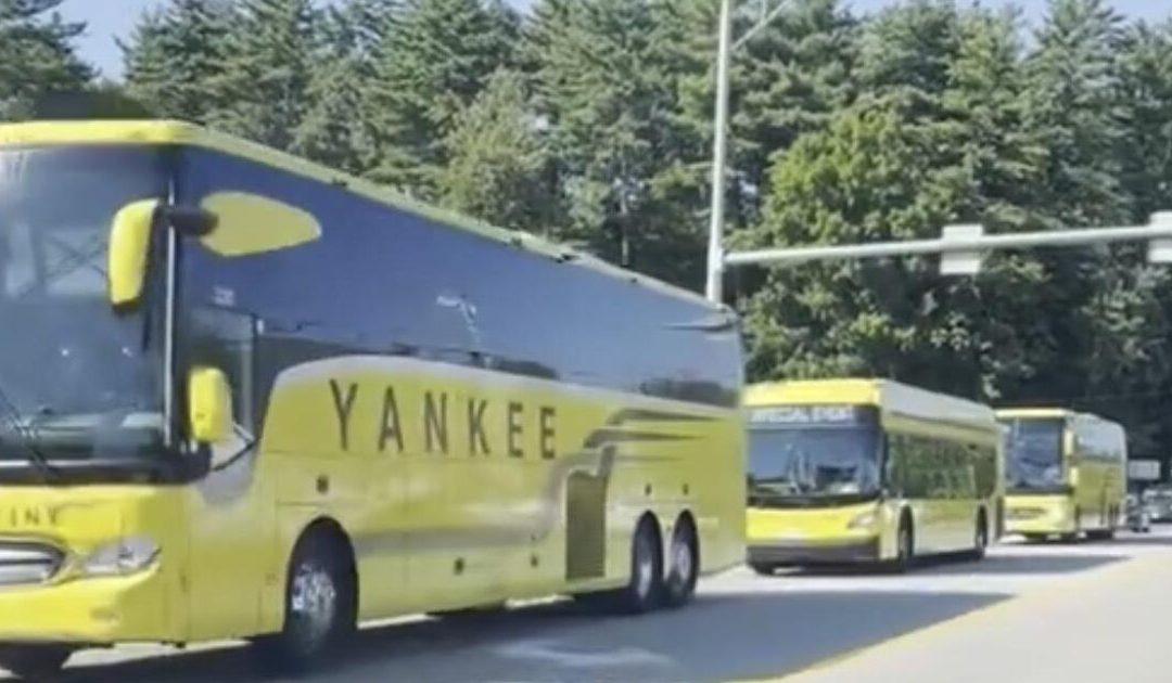 Kamala Harris Buses in People From Massachusetts to Her New Hampshire Rally