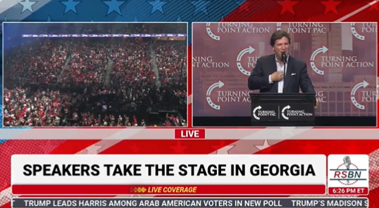 FULL SPEECH by Tucker Carlson delivered at ENORMOUS Turning Point/Trump rally in Duluth, GA  10-23-24