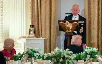 King Charles III gifts president a bell from HMS Trump at White House state dinner reinforcing US-UK bonds